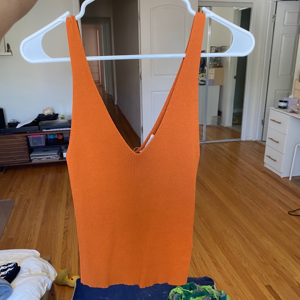 Burnt orange knit tank